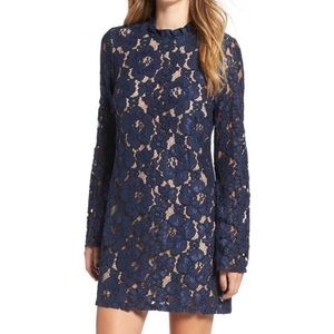 Wayf Lace Shift Dress- Navy (Medium)